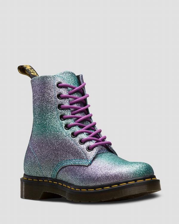 Dr Martens Dámské Kotníkové Boty 1460 Pascal Glitter Tyrkysové, CZ-042361